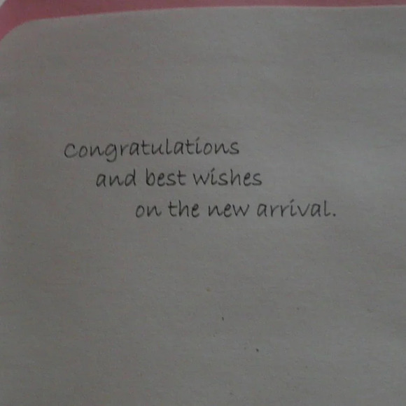 Handmade Baby Girl Congratulation Welcome New Born Card Gift Tag Stationary - Picture 3 of 5